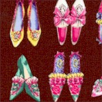 Ruru Marie - Vintage Shoes in Rows on Brown