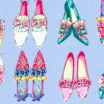  Ruru Marie - Vintage Shoes in Rows on Periwinkle