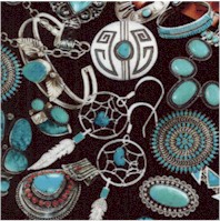 Turquoise - Southwest Jewelry on Black (Digital)