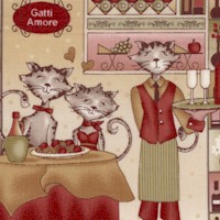 Cats Amore - Whimsical Italian Cat Collage by Paws for Thought