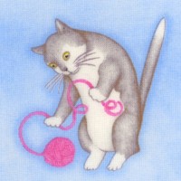 The Cat’s Meow - Tossed Playful Kitties with Yarn
