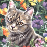 Cat Nap Floral by Susan Gordet for Wild Wings