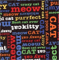 Colorful Cat Phrases on Black