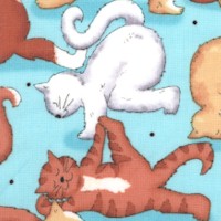 Purr-fect Balance - Yoga Kitties on Blue