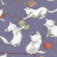 Knittens - Playful Kittens with Yarn on Gray