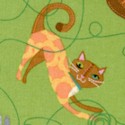 Cat Walk - Playful Cats and Yarn on Lime Green