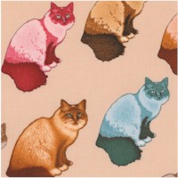 Home Sweet Home - Colorful Cats on Beige by Dan Morris