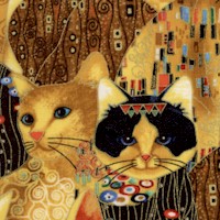 Cleo - Golden Bejeweled Cats by Chong-a Hwang