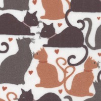 Fluffy Ruffi - Cat Silhouettes on Ivory