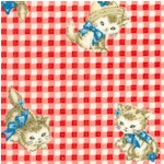 Dear Little World - Pocket Kitten on Red Gingham