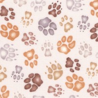 Big Cats - Tossed Paw Prints on Beige