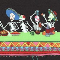 La Celebracion - Day of the Dead Banquet Vertical Stripe