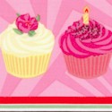 Birthday Cupcakes Vertical Stripe - SALE! (MINIMUM PURCHASE 1 YARD)