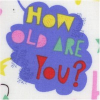 How Old Are You? Tossed Birthday Expressions on Ivory