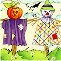 Pumpkin Patch - Halloween Vertical Stripe - SALE! (MINIMUM PURCHASE 1 YARD)