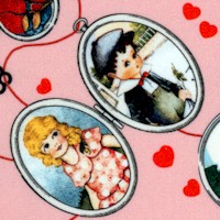 All My Heart - Key to My Heart Vintage Lockets, Keys and Hearts on Pink by J. Wecker Frisch