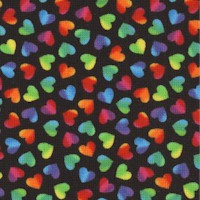 Ombre Rainbow Mini Hearts on Black