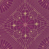Orbit - Gilded Celestial Grid on Purple by Whistler Studios