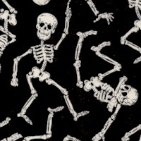 Tossed Whimsical Glow in the Dark Dancing Skeletons