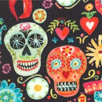 Day of the Dead Skulls on Black by August Wren