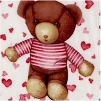 Baby Love - Tossed Teddy Bears and Hearts in Pink