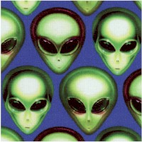 Area 51 - Rows of Aliens on Blue