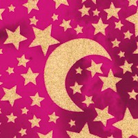 Shimmering Moon and Stars on Raspberry