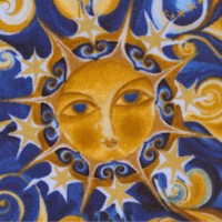 Celestial Dreams - Gilded Moons, Suns and Stars on Blue