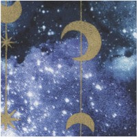 Magical Galaxy - Gilded Stars and Moons - 43 inches wide