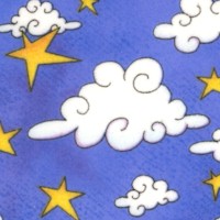 Tossed Clouds and Stars on Blue FLANNEL by Patrick Lose