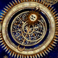 Cosmic Skies - Gilded Moons, Stars and Astrological Symbols on Blue