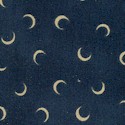 Moon and Stars - Tossed Crescent Moons on Navy