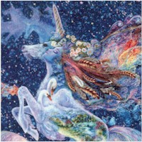 Celestial Journey - Unicorn Flight by Josephine Wall - 43 inches wide