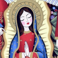 Las Angelitas - Elegant Gilded Virgin Mary and Angels - Bright