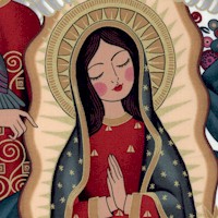 Las Angelitas - Elegant Gilded Virgin Mary and Angels - Spice