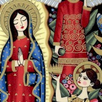 Coro Dorado (Golden Choir) - Gilded Small Scale Virgin Mary and Angels - Bright 