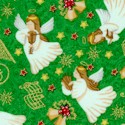 Gilded Season's Greetings Angels on Green