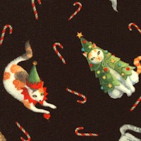 Christmas Jamboree - Tossed Festive Kitties  by Nutshell Design, Inc.