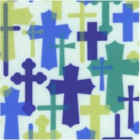 Psalms - Colorful Crosses on White by Cindy Sepp