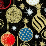 Enchanted Christmas - Elegant Gilded Ornaments on Black