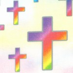 Sunday School - Joyous Cross Pastel on Heavenly Sky - LTD. YARDAGE AVAILABLE