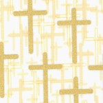 Faith  Hope and Love - Gilded Gold Crosses on Ivory