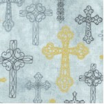 A Beautiful Place - Gilded Ornate Crosses on Gray