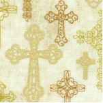 A Beautiful Place - Gilded Ornate Crosses on Cream