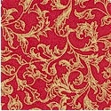 Dazzle - Gilded Florentine Vines on Red