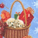 Santa Paws - Adorable Holiday Dogs by Sarah Summers - LTD.YARDAGE AVAILABLE (1.125 YDS) MUST BE PURC