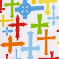 Jesus Loves Me II - Multicolor Crosses by Sharyn Sowell