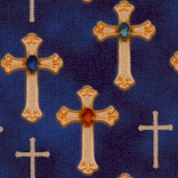 Three Kings - Gilded and Bejeweled Crosses on Navy Blue