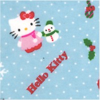 Hello Kitty Merry Christmas on Blue FLANNEL