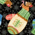 Not a Creature Was Stirring - Tossed Mittens and Holiday Mice - SALE! ONE YARD MINIMUM (CHR-mittens-